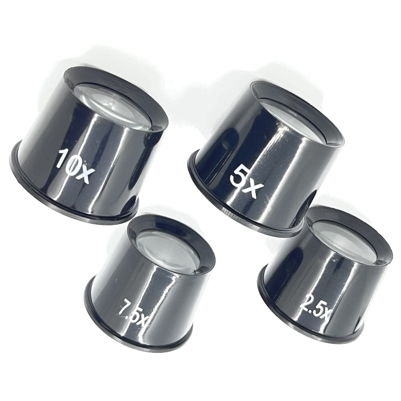 Plastic Eye Loupe Loop Magnifier Magnifying Glass for Watchmakers Repair Eye Set of 4 Pc with Plastic Box