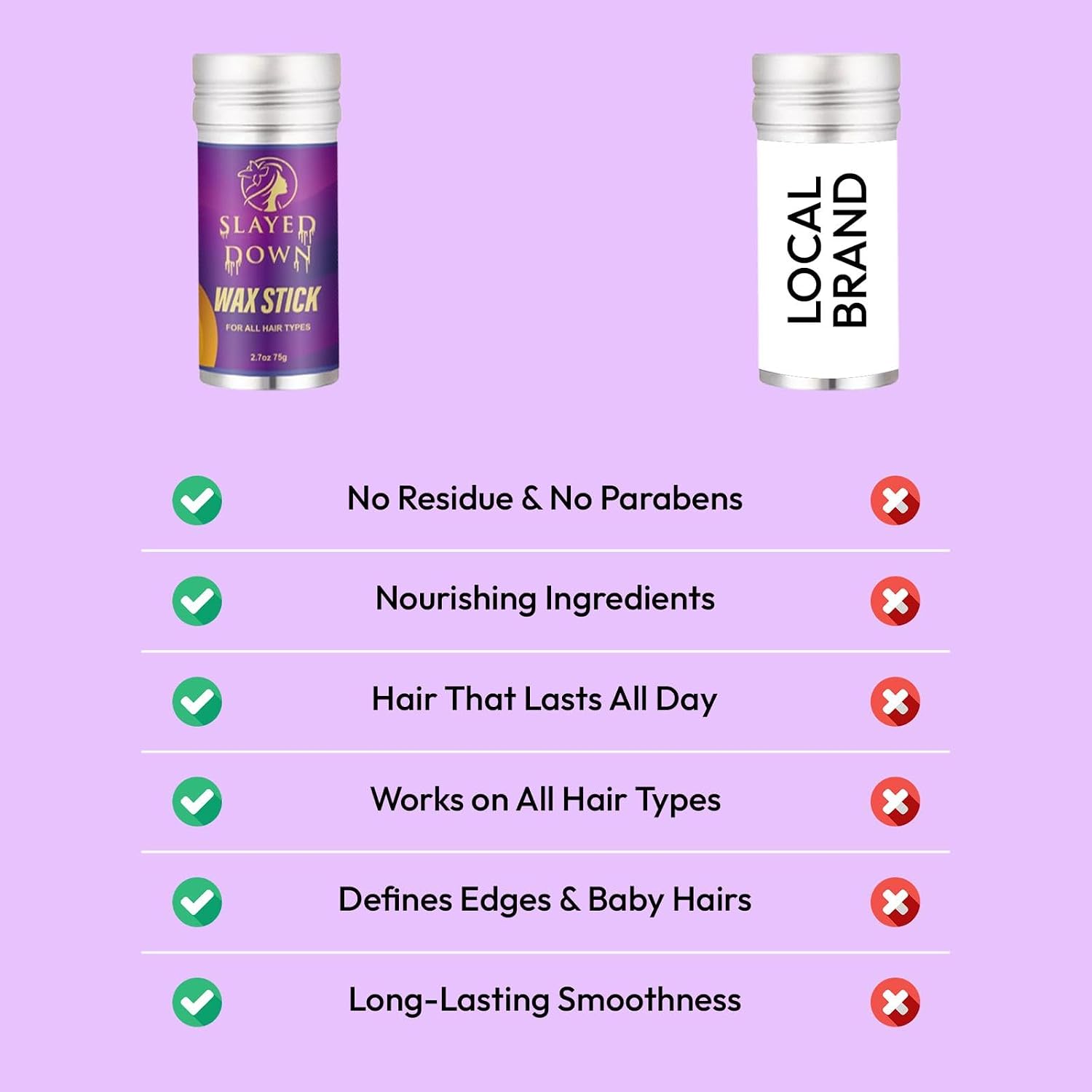Hair Wax Slick Stick Styling Stick for Flyaways, Edge Control, Frizz Taming, and Baby Hair Slick Back for Kids, Women, Men, and Wigs - Nourishing Accessories - Bun Maker & Styling Cream