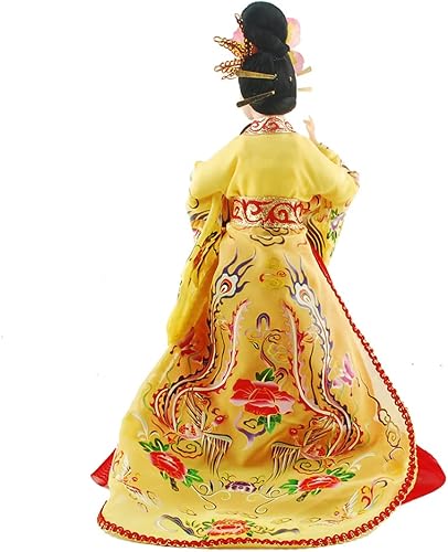Miniatura 3 de Figura de seda artesanal tradicional china muñeca china coleccionable muñeca de seda (amarillo)