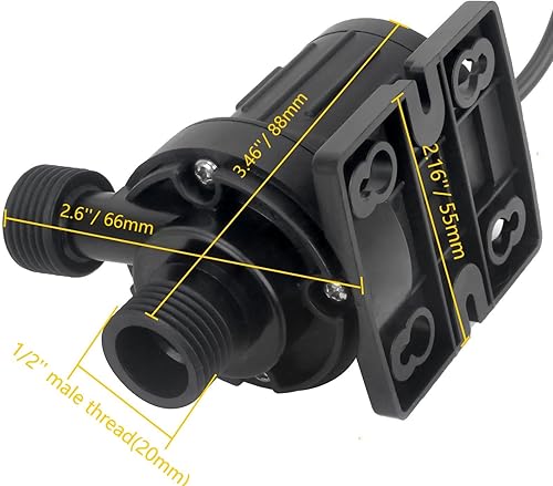 Miniatura 4 de HuiYu Bomba de agua pequeña de DC 12V Bomba de circulación de agua caliente 3.5GPM 18W 5.5M Bomba de agua solar sumergible de bajo ruido con