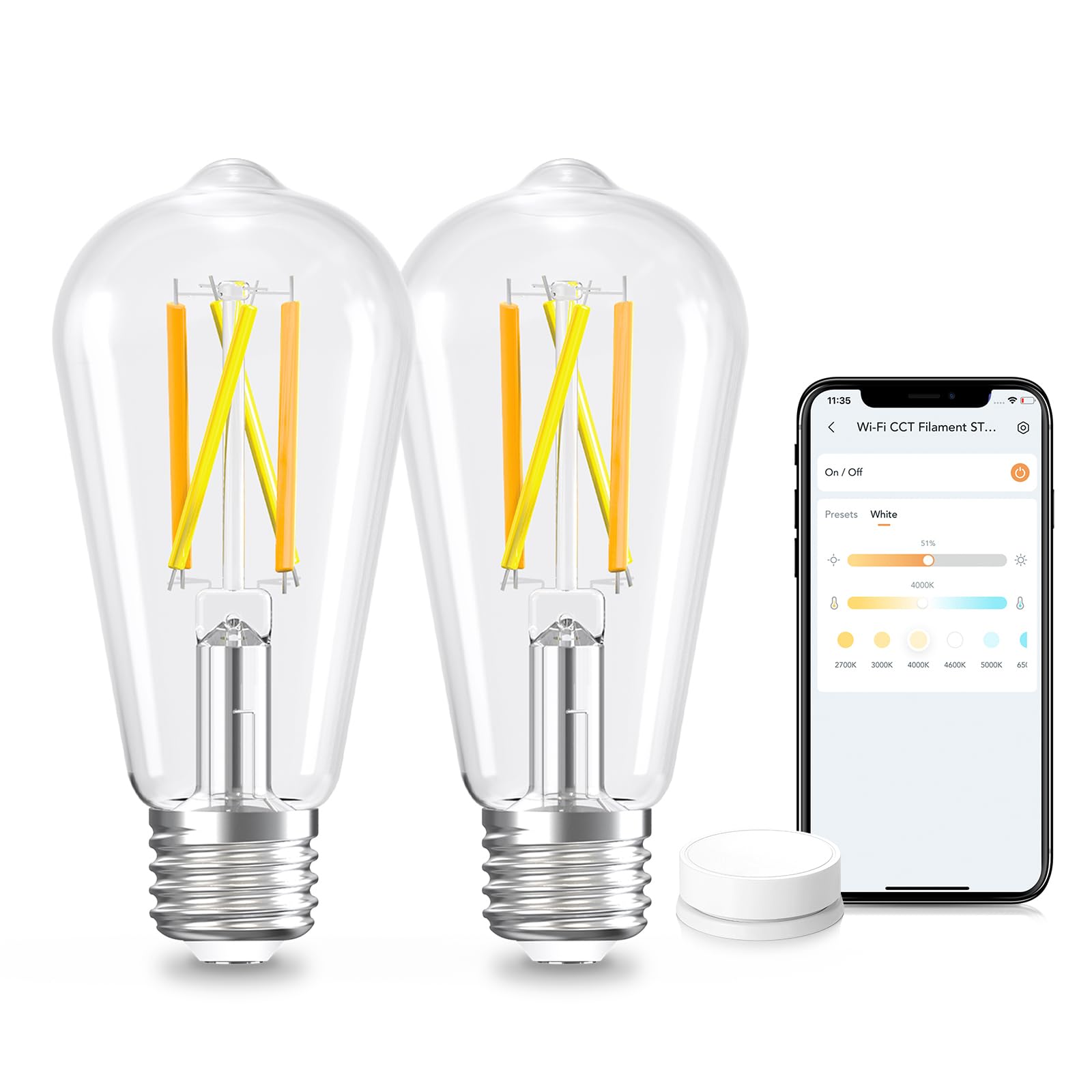 Linkind Smart Edison Bulbs, 2700K-6500K Tunable WiFi Edison Bulbs