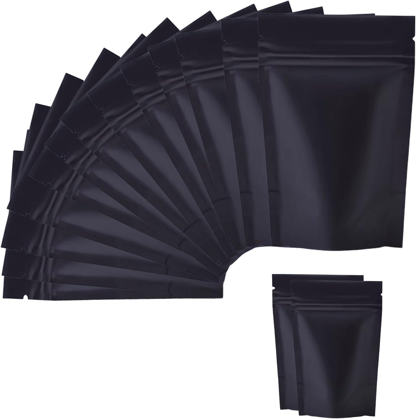 Vegena 100 Pack Mylar Bags, Holographic Packaging Bag 12 * 20cm, Holographic Bags, Black Mylar Zip Lock Bags Baggies Sample Bags For Spice Sweets Packaging Party Favours Food Storage