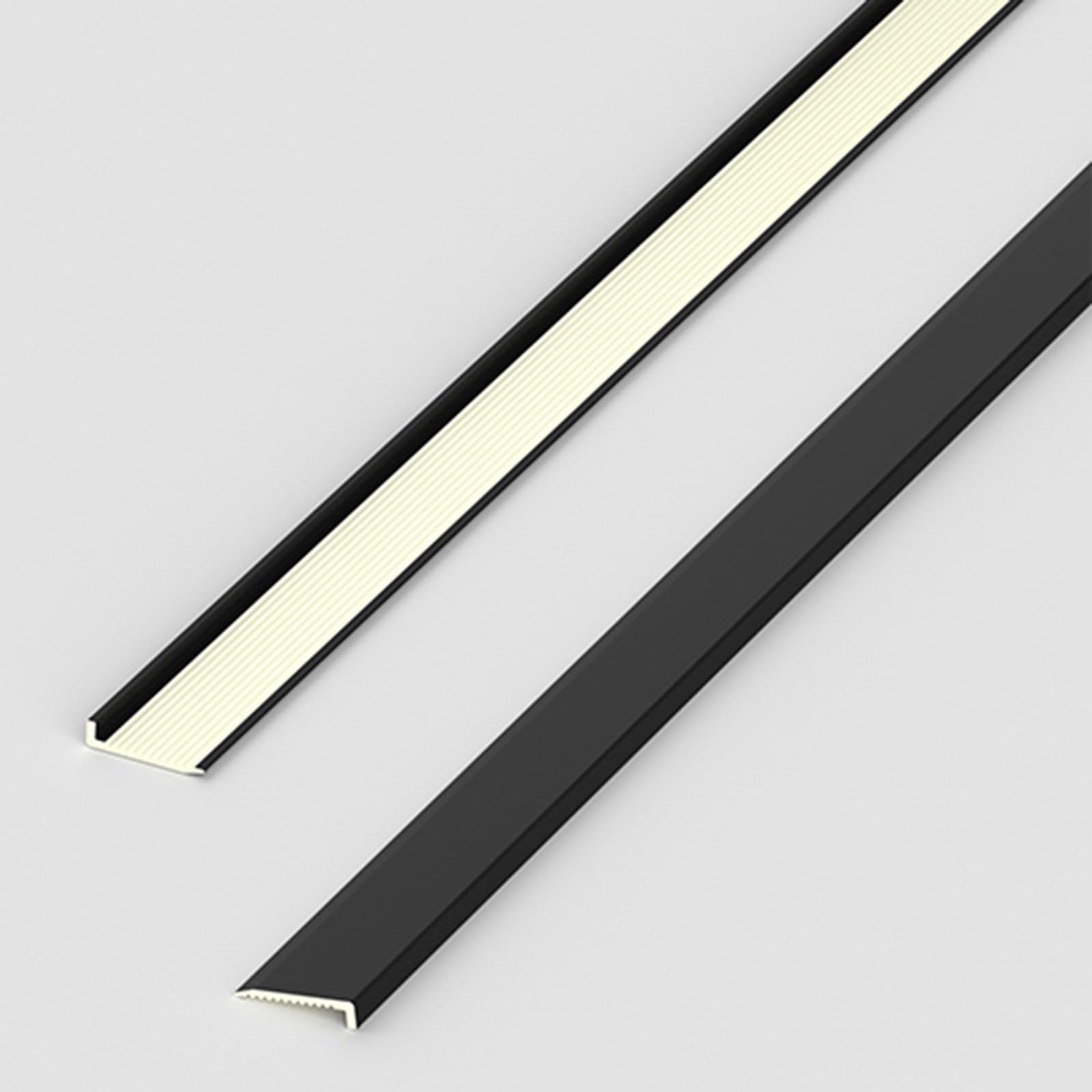 Listwa podłogowa PCW, 90 cm, samoprzylepny profil słojów drewna do laminatu, wykończenia płytek Ed, czarna, 4 x 2 cm i Slish Solut do gładkich trat flo