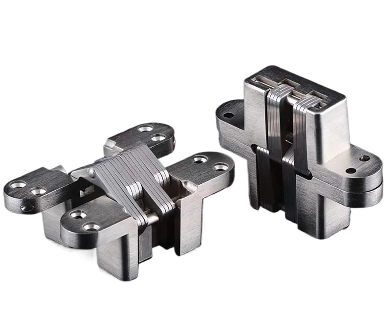 Charnières invisibles en acier inoxydable lot de 2 pour portes pliantes 25x117mm