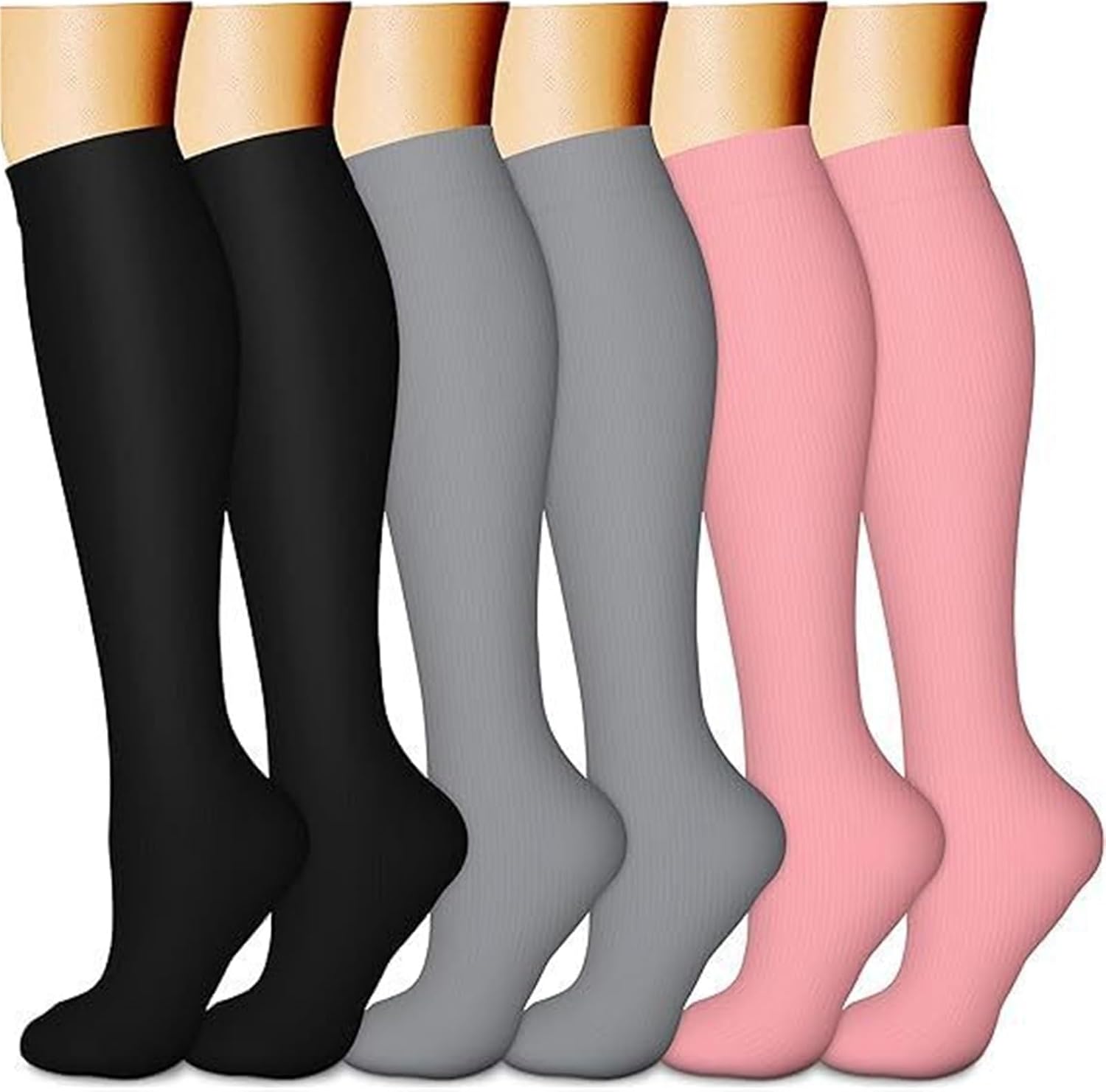 Unisex High-performance Compression Socks, Multi-pair Packs, Breathable Fabric.