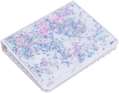 Miniatura 8 de Mini álbum de fotos, cuentas de arena movediza, 64 bolsillos, 3 pulgadas, mini álbum de fotos para fotos de cámara Instax (azul)