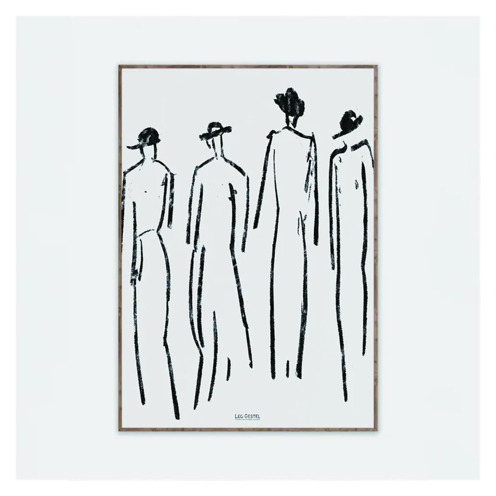 Lienzo impreso XENITE con dibujo vintage abstracto, arte de pared con acabado profesional