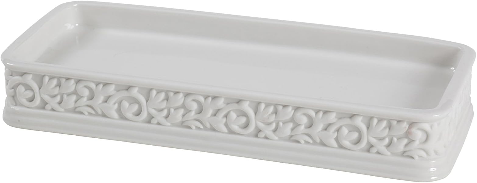 Creative Bath Products CMO26WH Cosmopolitan Tray, White/Grey