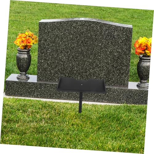 Support de marqueur funéraire imperméable en fer forgé durable pour plaque commémorative