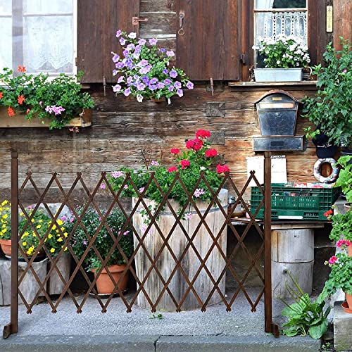 Uyouous Garden Fence Wood Garden Fencing 2 Pack Extendable Instant Fence Wooden Garden Fence Expandable Freestanding Wood Garden Trellis Fence For Home Yard Garden Indoor Outdoor #TOP2