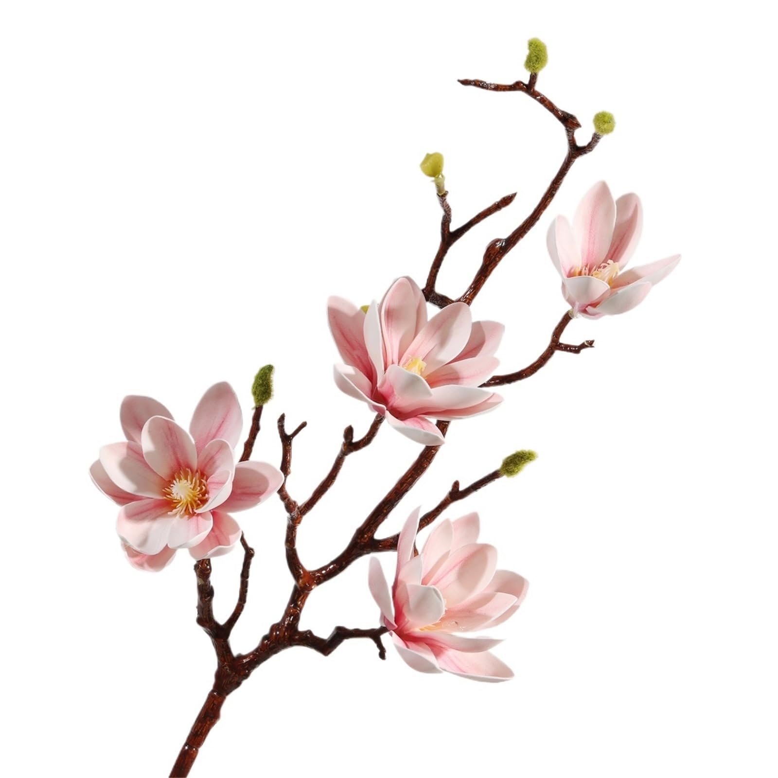 WLH Alexanders 3pcs Artificial Magnolia Flower Branches 72cm Long Stem Faux Floral Faux Bloom for Home Decor Centerpieces faux flower(Pink1)