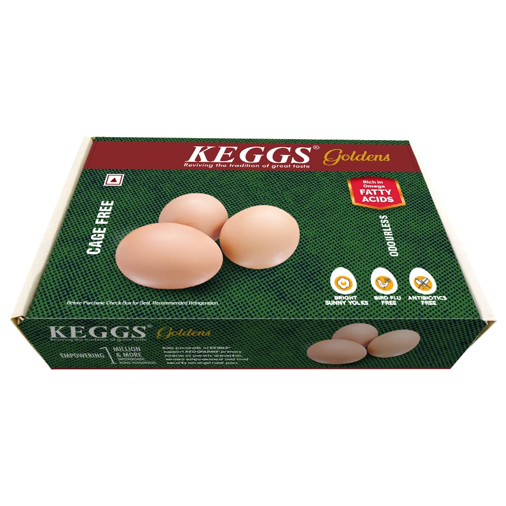 Keggs Cage Free Golden Eggs, Pack of 12