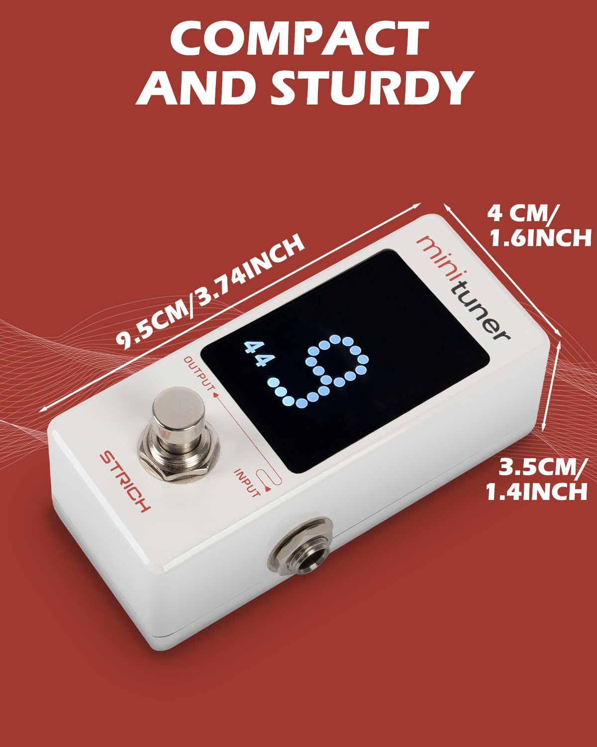 Strcih T-2 - Pedale accordatore per chitarra, alta precisione ± 1 centesimo, True Bypass/Buffer Bypass Dual Mode, sintonizzatore compatto, display LCD, supporta accordature alternative per chitarra