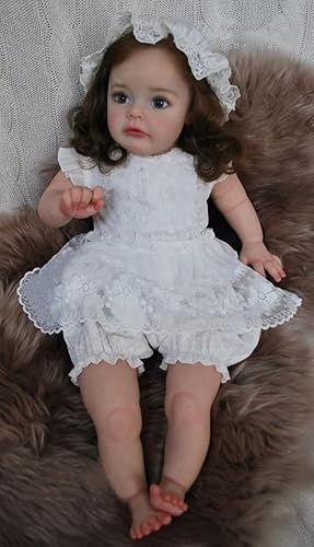 Miniatura 4 de Muñeca Reborn Baby de 24 pulgadas, muñeca de niña recién nacida realista que se ve real, linda y realista de silicona recién nacida, muñeca Reales