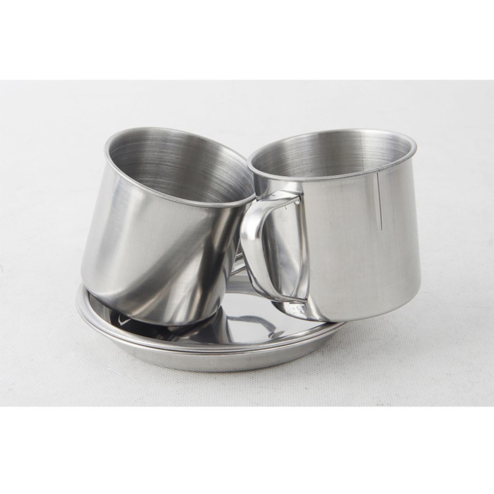 YIJU 8Pcs Outdoor Pot Plates and Cups Stainless Steel Frying Pan Camping Cookware