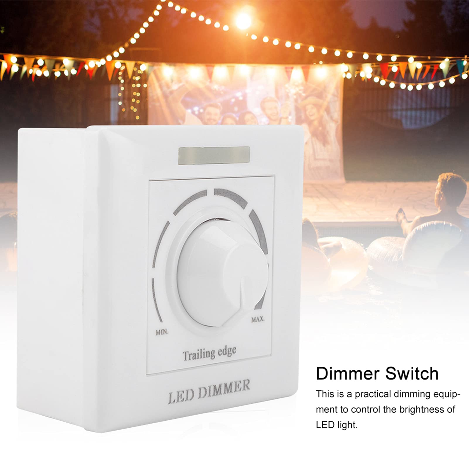 Dimmer Rotativo, Dimmer LED Pannello Dimmer Luce LED Dimmer Regolabile Controllo luminosità Telecomando IR Interruttore a Parete 200W (220V)