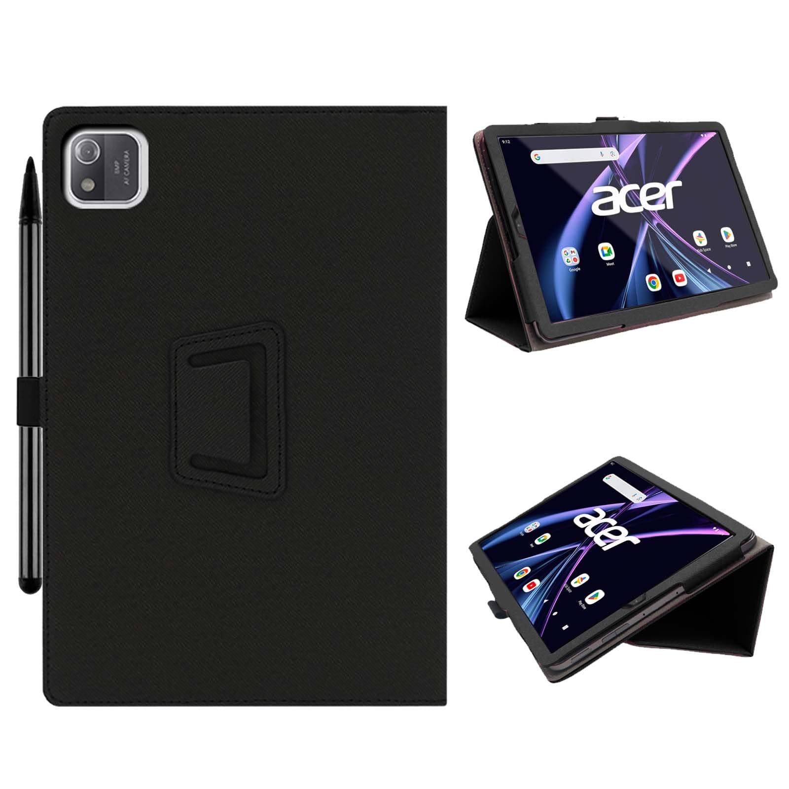 Tablet Case Cover for Acer Iconia Tab A8 8.7inch,Multi-Viewing Angles,Slim Light Shell Stand Cover for Acer Iconia Tab A8-11-A30S Tablet with Hand Strap& Pencil Holder,Black