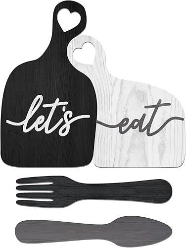 Miniatura 9 de Let's Eat Kitchen - Decoración artística para pared, estilo rústico de granja para cocina, comedor o decoración del hogar