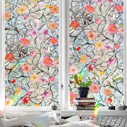 Vinilo Decorativo para Ventana con Diseño Floral y Control UV miniatura 4