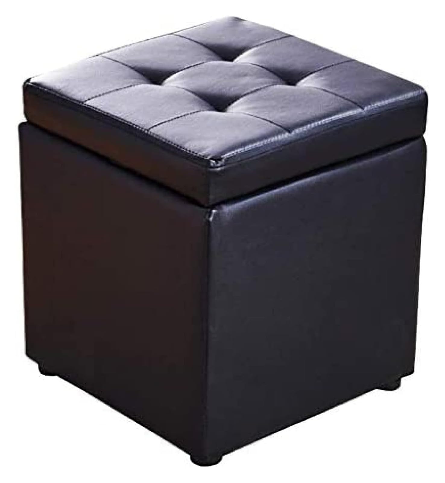 Boîte de rangement simili cuir noir 30x30x35cm avec coffre