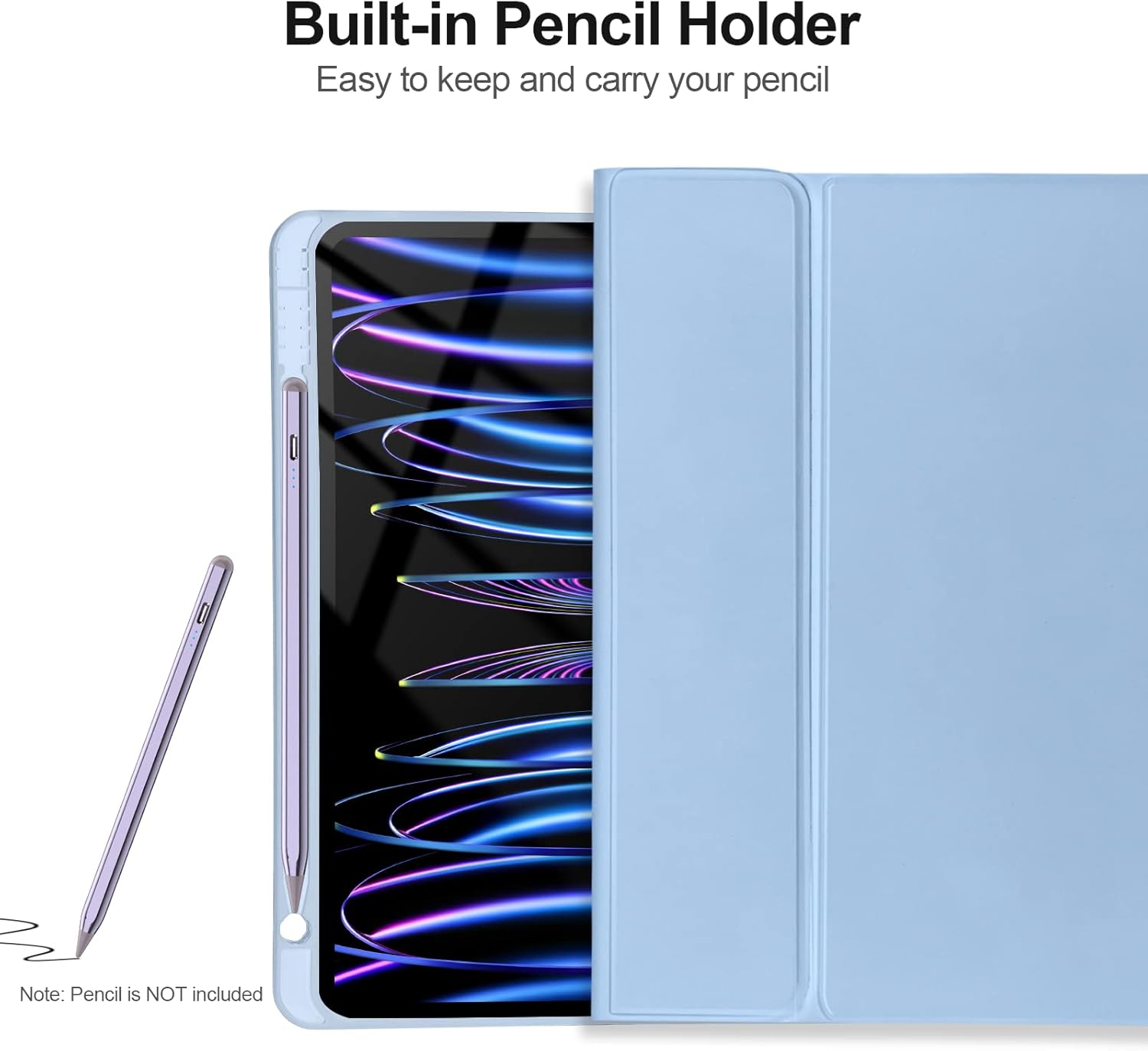 CC Store for iPad Pro 11 inch Case with Keyboard(4th /3rd /2nd /1st Gen),Keyboard for New iPad Air 11 inch (M2/M3),Air 5th/4th Gen Case with Detachable Bluetooth Key-Board and Pencil Holder (Blue)