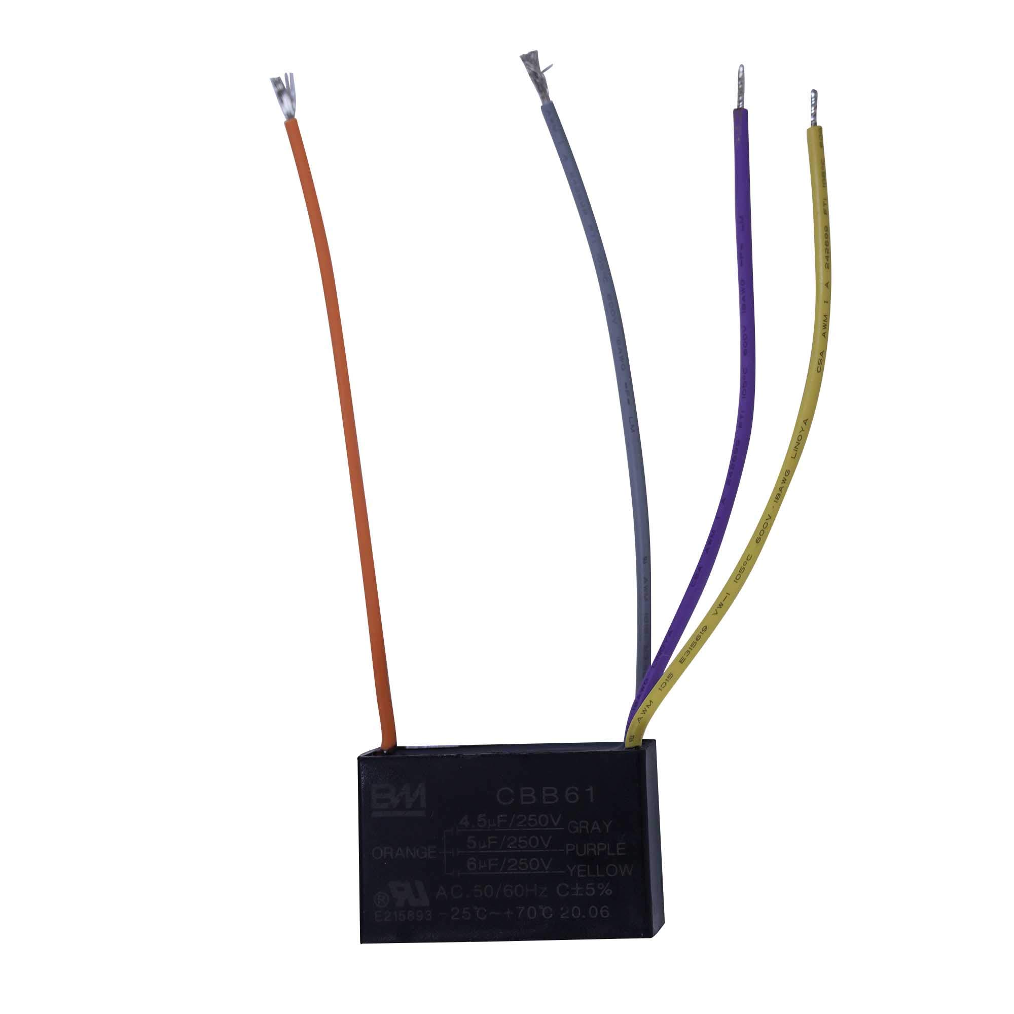 CEILING FAN CAPACITOR CBB61 4.5uf+5uf+6uf 4WIRE