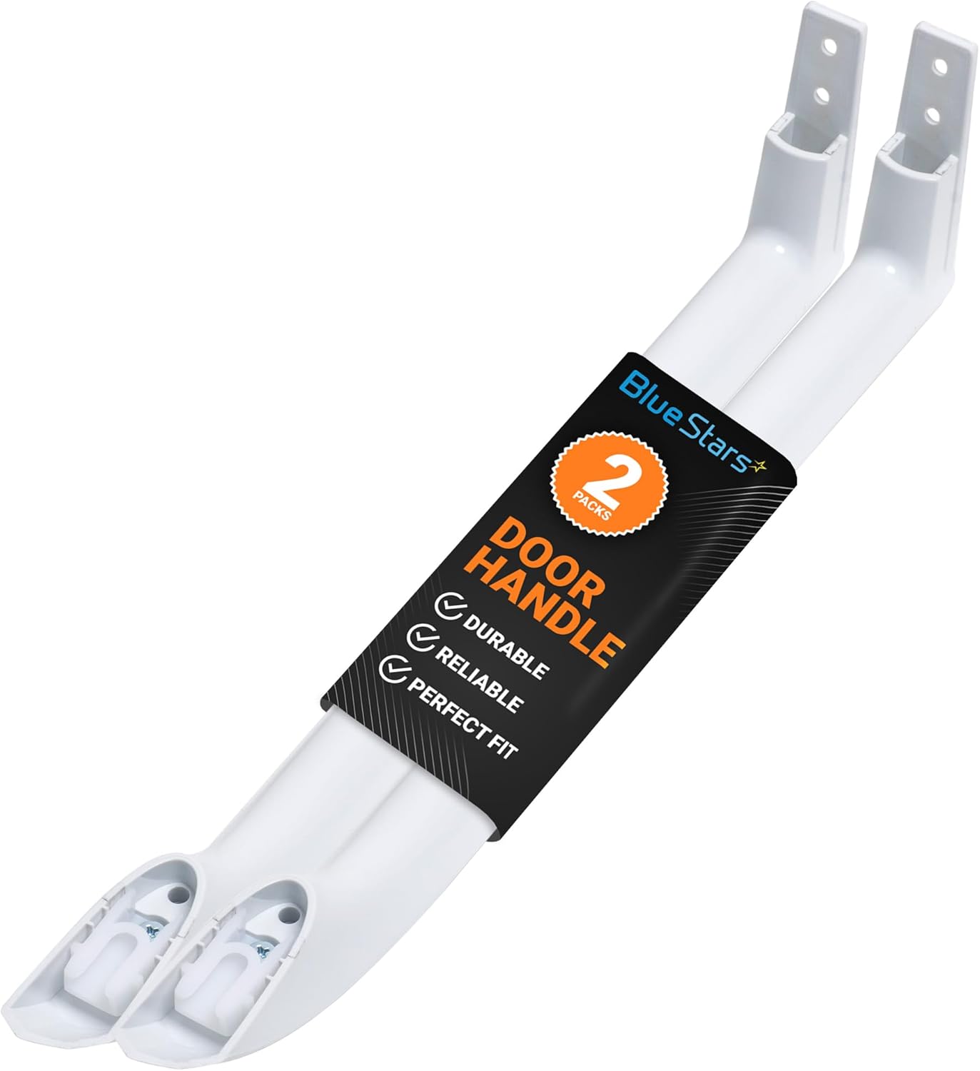 BlueStars 5304486359 5304506469 Refrigerator Door Handle Set - Compatible with Frigidaire Freezers - Replace Parts 5304504507, 242059501, 242059504 - Pack of 2 White