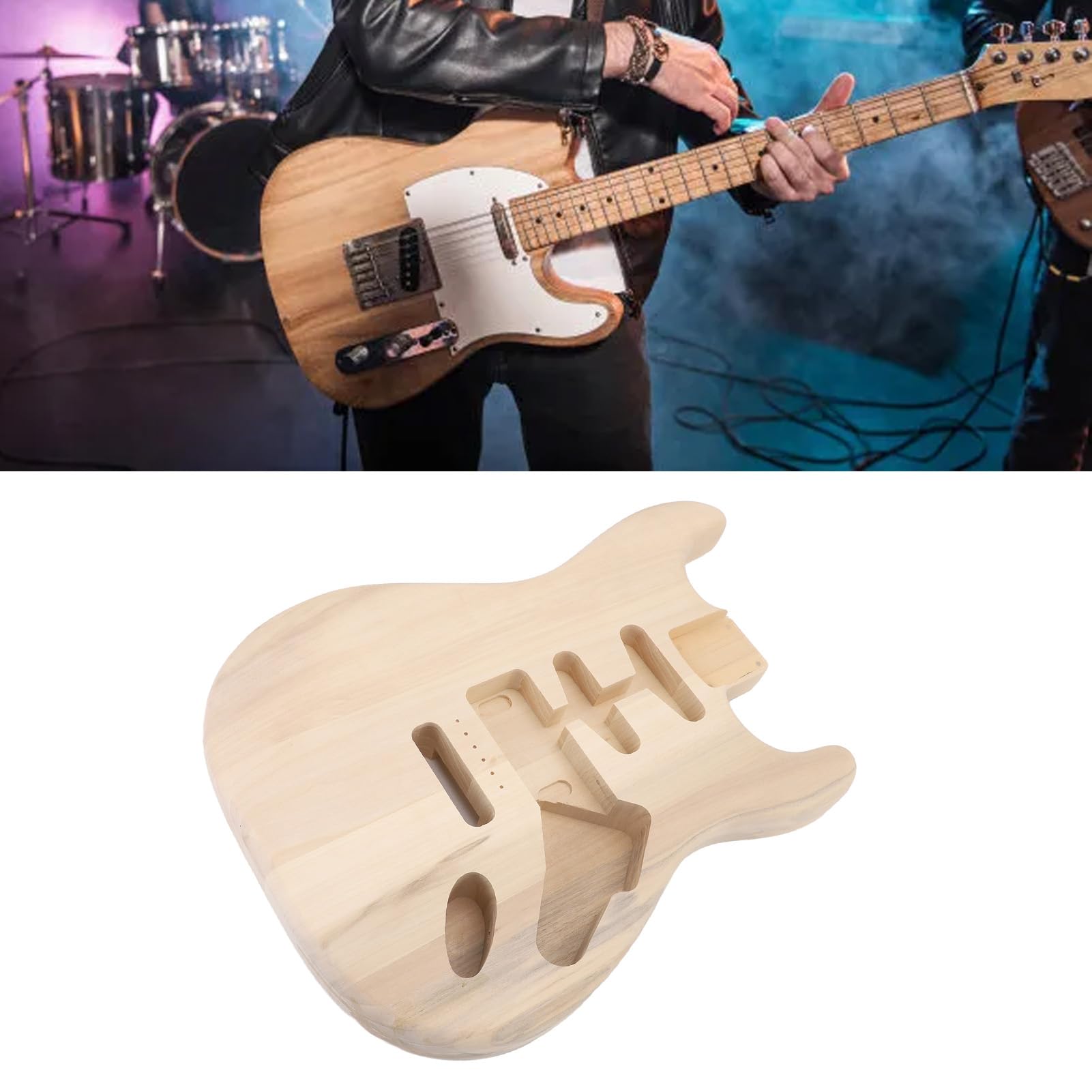 SEAFRONT Elektryczna Gitara Topolowa Gitara Gitarowa Niedokończona Trasa HSH w Stylu z Wstępnie Wywierconymi Dziurami na gitarę
