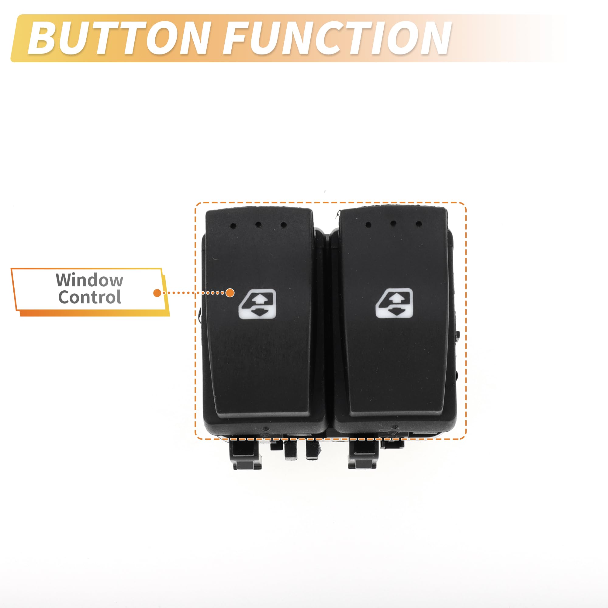 A ABSOPRO Interruttore del finestrino elettrico anteriore sinistro per Nissan Primastar No.8200315044 Interruttore di controllo del finestrino per Renault Clio 2 Espace