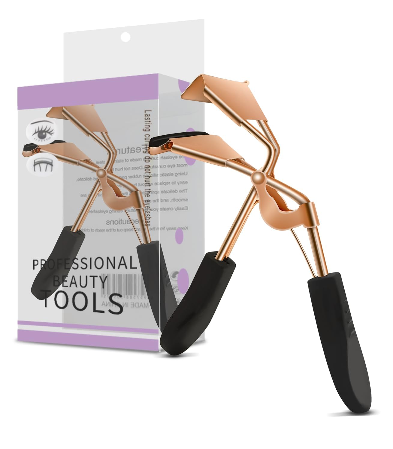 AlgasanEyelash Curlers, Premium Eyelash Curler Rose Gold, Half Lash Curler for All Eyelash Curl, Natural and Long Lasting Eye Lash Curler for Women