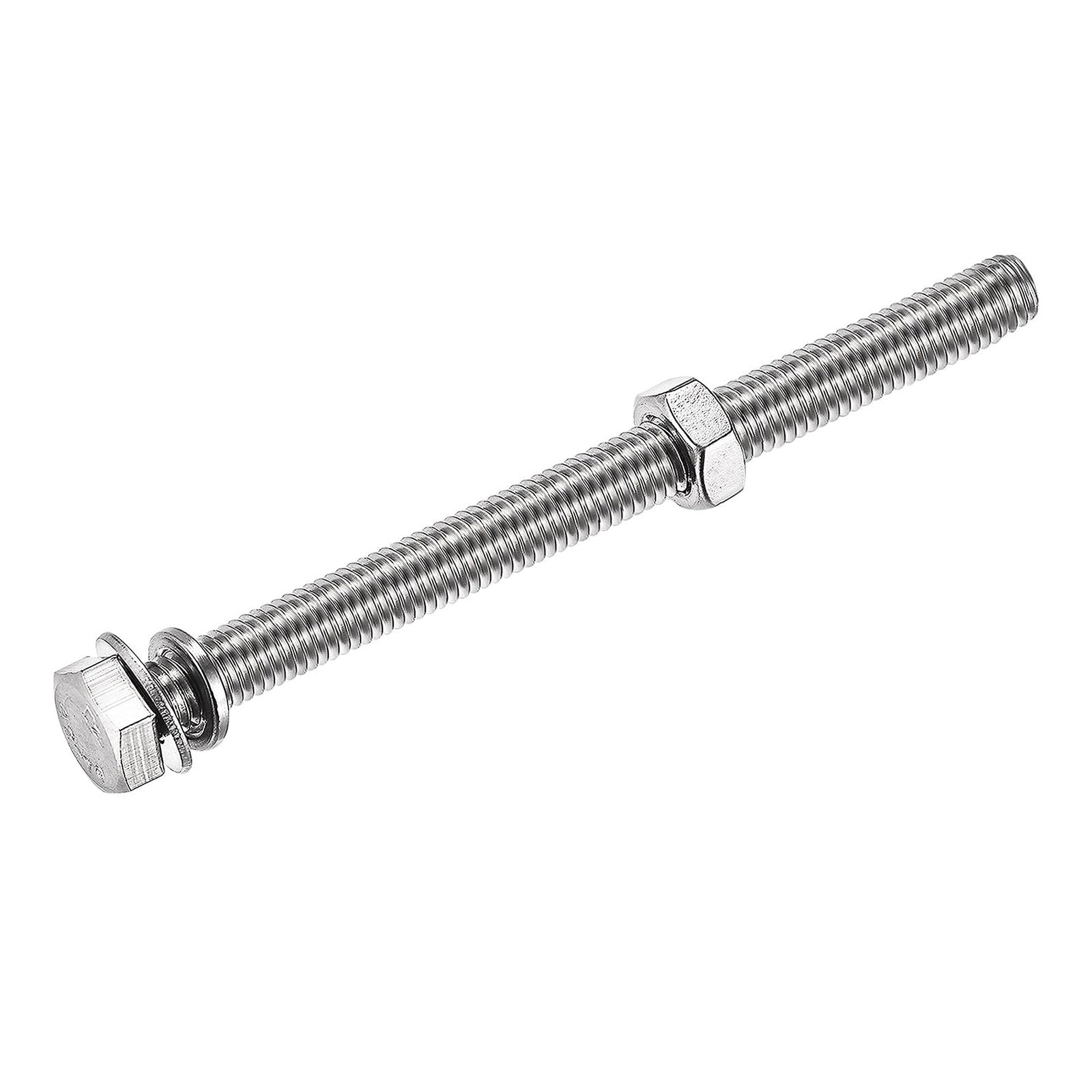 TOP-VIGOR 4Pcs M8 x 90mm Hex Head Screws Bolts, Nuts, Flat & Lock Washers Kits - Image 4