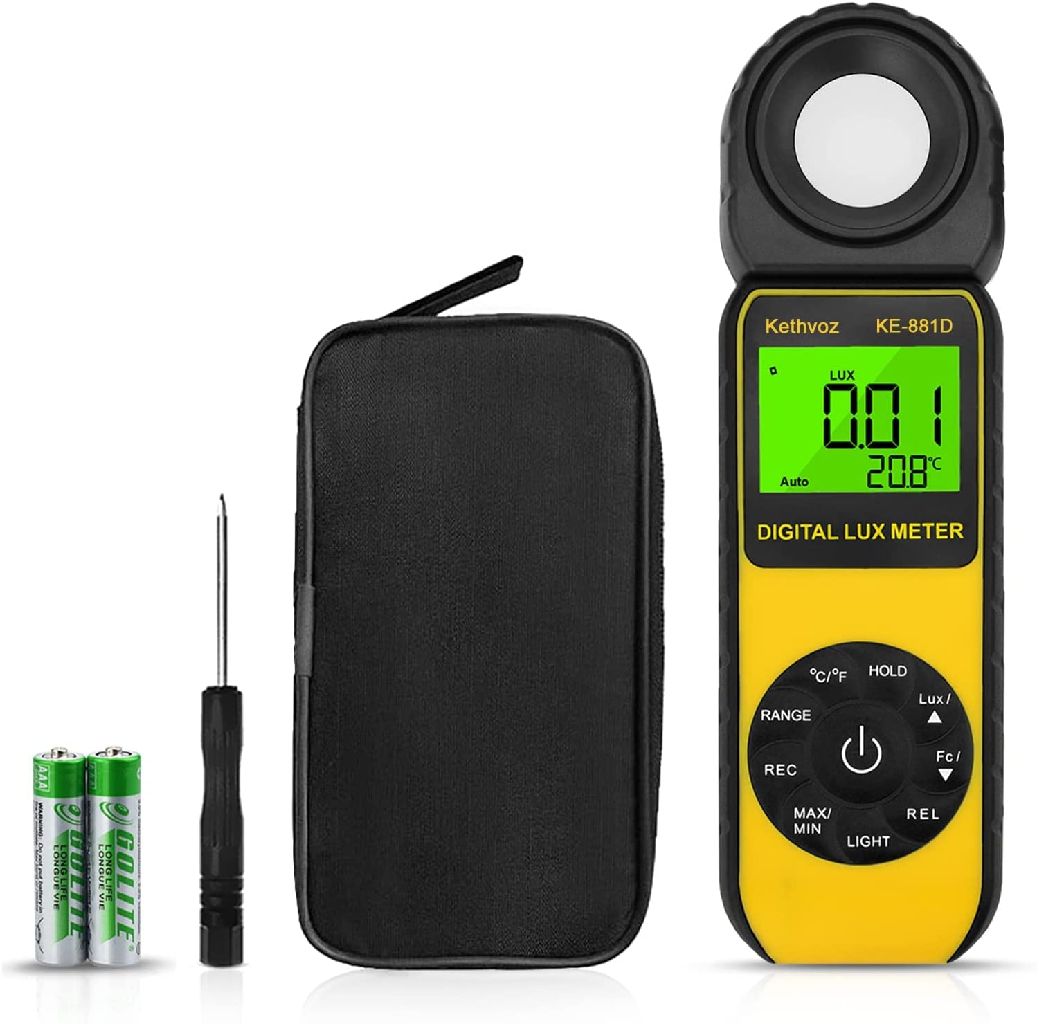 Buy Digital Lux Light Meter, Luxmeter 881D Measure Lumen 0.01400,000