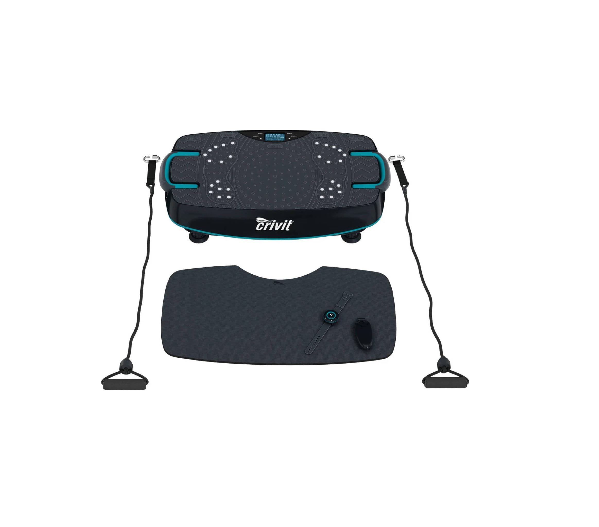 CRIVIT Sport Vibrationsboard Vibrationsplatte Fitness Trainer Plus – 2 Expander