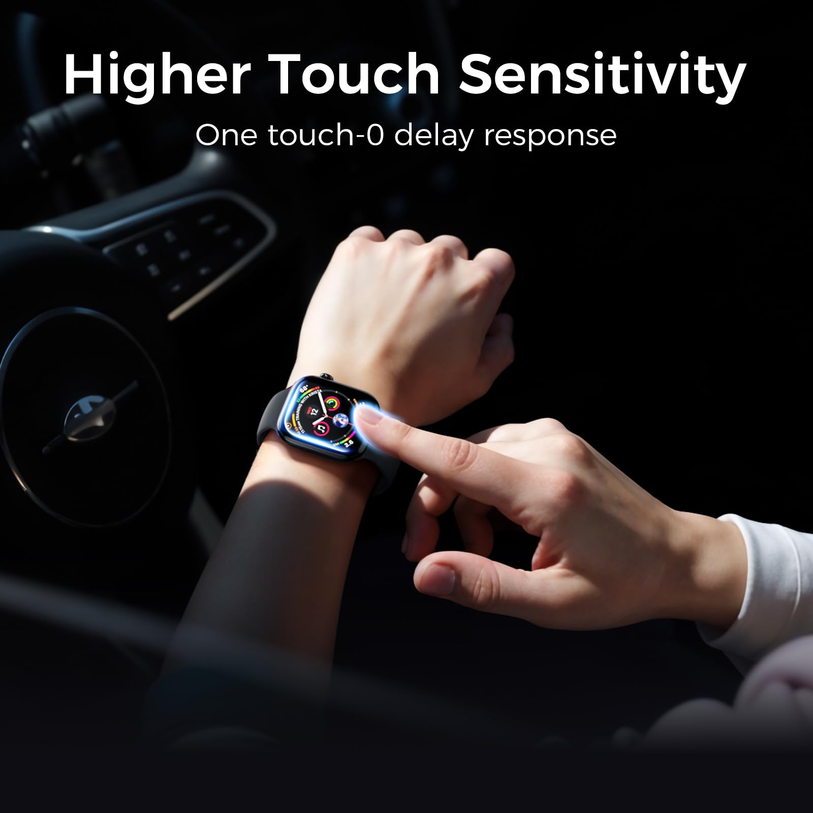 Ochraniacz ekranu kompatybilny z Apple Watch Series 8/7 41 mm, zakrzywiony 3D pełne pokrycie ochrona przed zarysowaniami osłona ze szkła hartowanego, ochrona ekranu bez pęcherzyków do iWatch 8/7 41 mm (3 szt.)