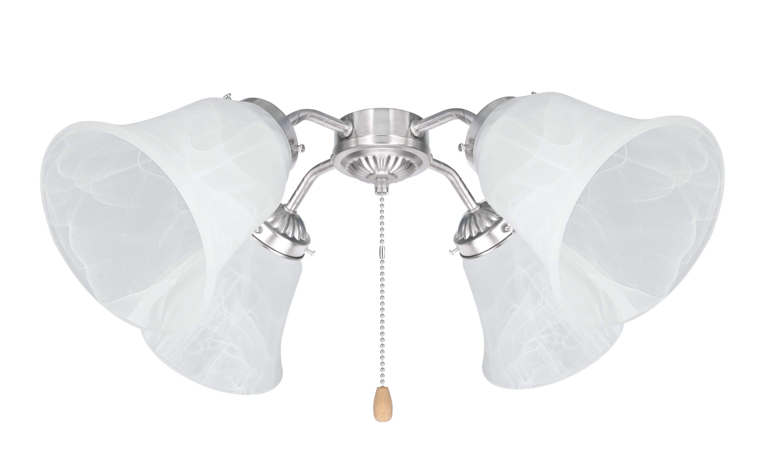 Aspen Creative 23105-4A Transitional Style Replacement Bell Shaped Alabaster Glass Shade, 2 1/8" Fitter Size, 5 1/2" high x 5" Diameter, 4 Pack