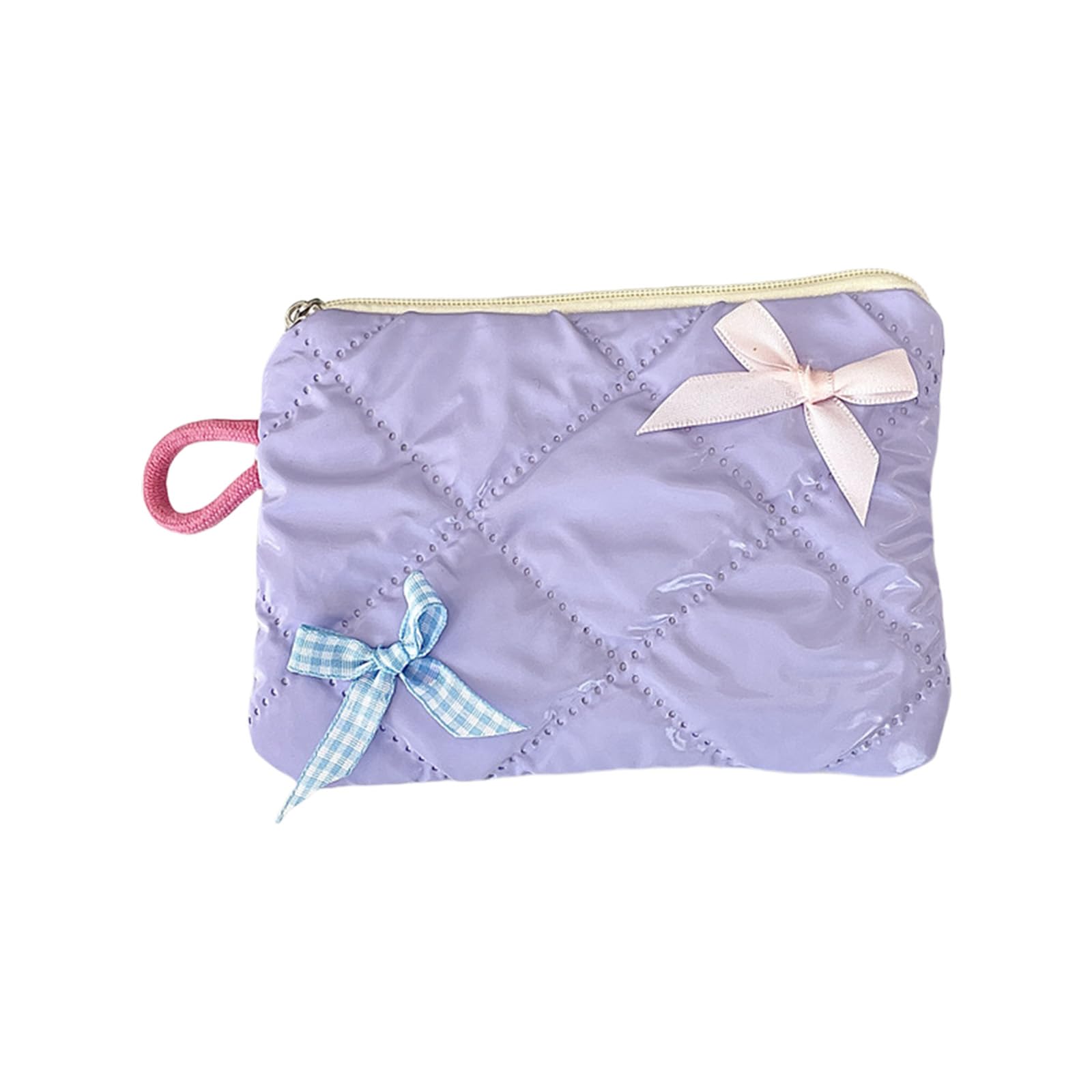 Sisyeuo Sturdy Polyester Decorative Bowknot Storage Case Portable Cosmetic Bag Stylish Holder for Daily Use Multifunctional Toiletry Organizers