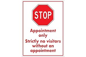 Stop Appointment Only Strictly No Visitors Metal Tin Sign (12x16 Inches)