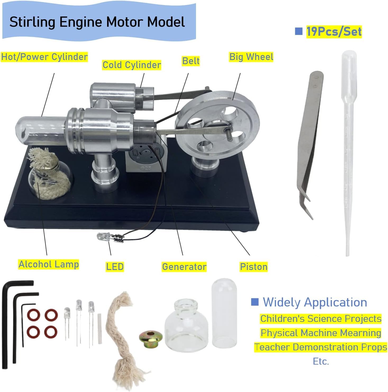 In magazzino 16 Swashplate Stirling Engine modello di motore a In magazzino 16 Swashplate Stirling Engine modello di motore a