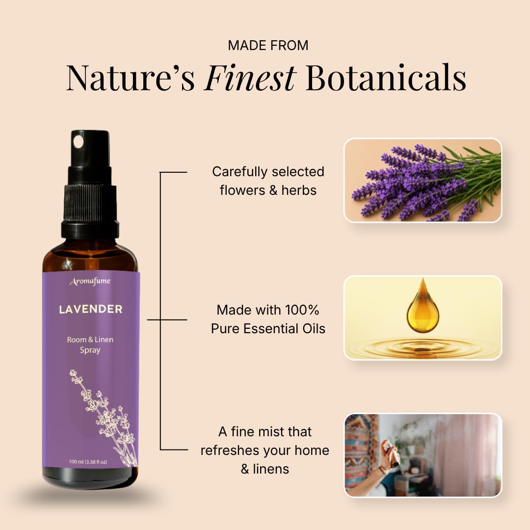 Lavender Air Freshener Spray for Room, Linen & Pillow 100ml by Aromafume view 4