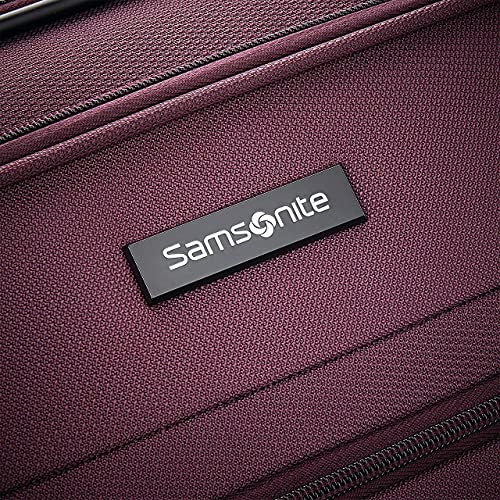 samsonite ascella x softside expandable luggage with spinner wheels plum checked-large 29-inch