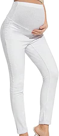 Inserto Regolabile Pancia Jeans Premaman Skinny Strappati - Jeggings Elasticizzati Con Inserti Maternità Confortevoli Abbigliamento Maternità - Foto 7
