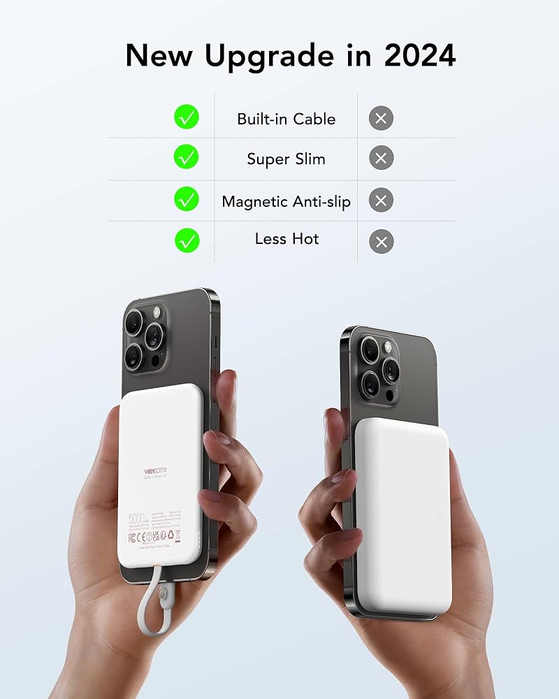 Amazon | モバイルバッテリー 軽量 小型 iPhone ケーブル内蔵 超