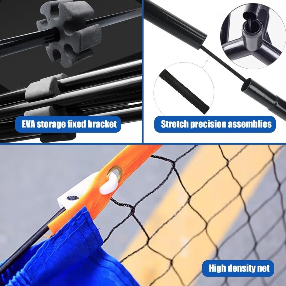 Honseadek Rete portatile di Pickleball con la struttura d'acciaio, 300X90Cm Quick Setup Outdoor Sports Tennis Net per il cortile
