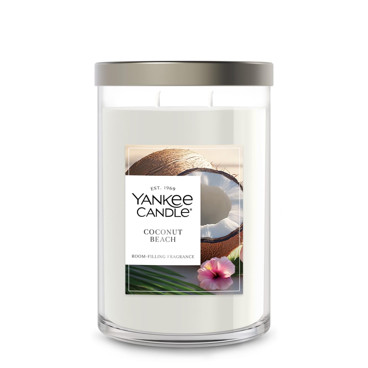 Yankee Candle Coconut Beach Scented Candle, 20-oz Large Tumbler, 2-Wick, Premium Plant Wax Blend, Up to 80 Hour Burn Time Coconut Beach 20 oz
