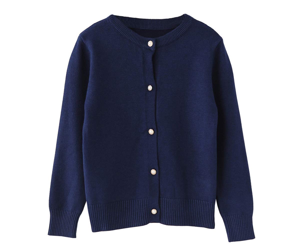 SMILING PINKER Fille Cardigan Enfants Chandail Tricot Manches Longues Boutons Nacrés Aotomne Hiver