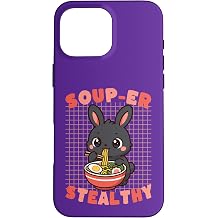Soup-er Stealthy Cute Bunny Eating Ramen Noodles Case for iPhone 16 Pro Max