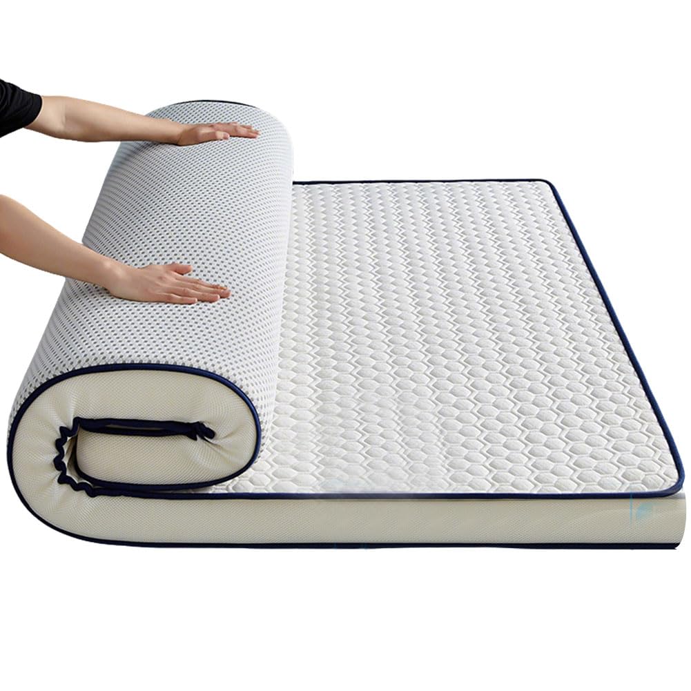 Ghygetrich Latex Mattress Topper, Memory Foam Mattress Single Mattress Double Mattresses Single Mattress Topper White 150x200cm