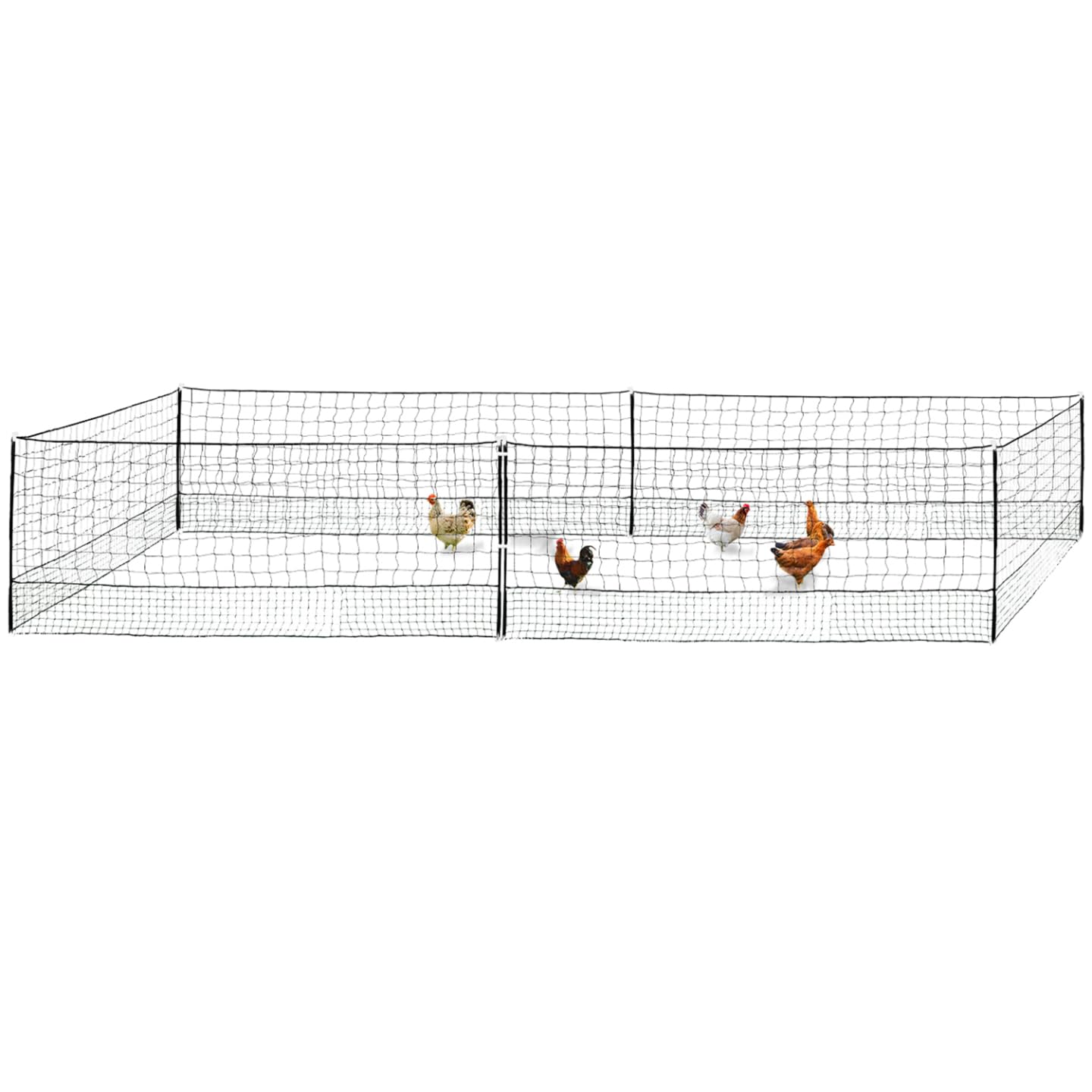 IDMarket - Kit clôture Filet à Poules 12 M avec Porte 6 piquets Double Pointe