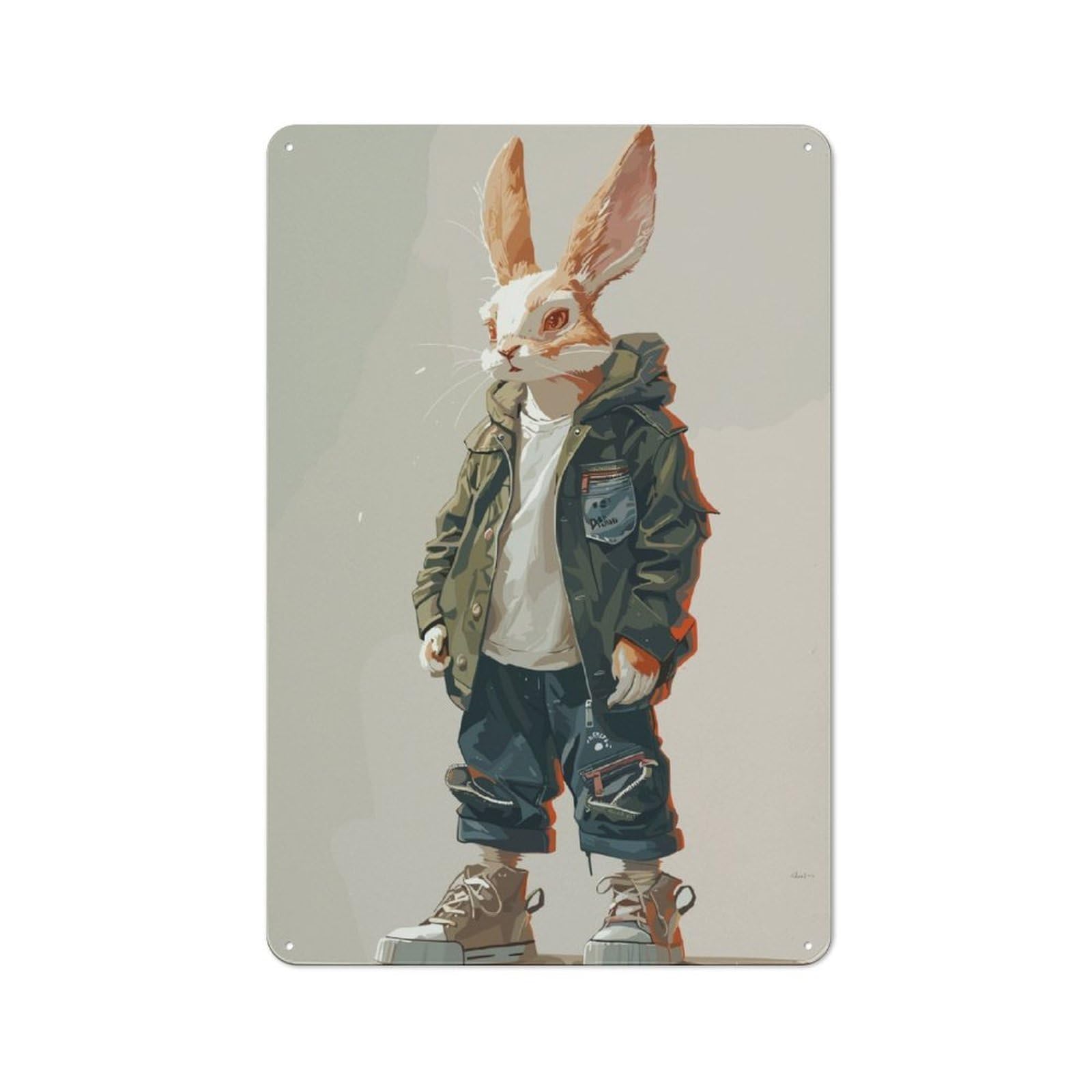 Junmoney Cony Style Tin Wall Plaque 30X20cm With For Home Office Or Studio, Gift Idea At Christmas For Creative Workspace Decorators