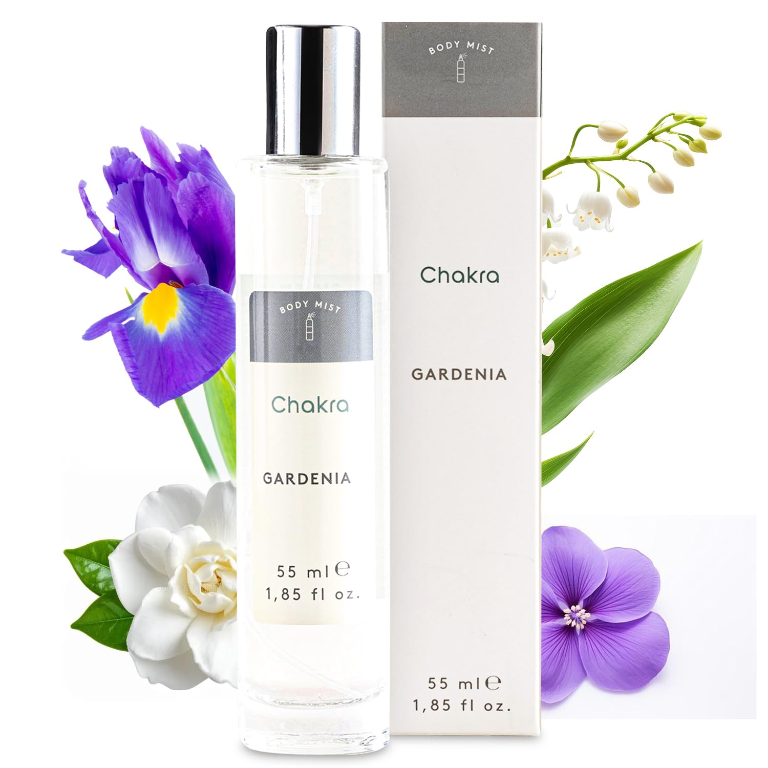 Chakra Body Spray for Women - Refreshing Daily Hair & Body Mist, Long-Lasting Scent for All-Day Freshness, Romantic Floral Scent with Oakmoss & Musk Sage Fragrance, Gardenia